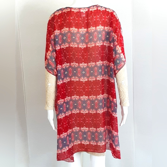 BAND Of GYPSIES Floral Lightweight Duster Kimono Sz M/L - Picture 4 of 6